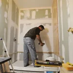 sheetrock prep for new bathroom remodel
